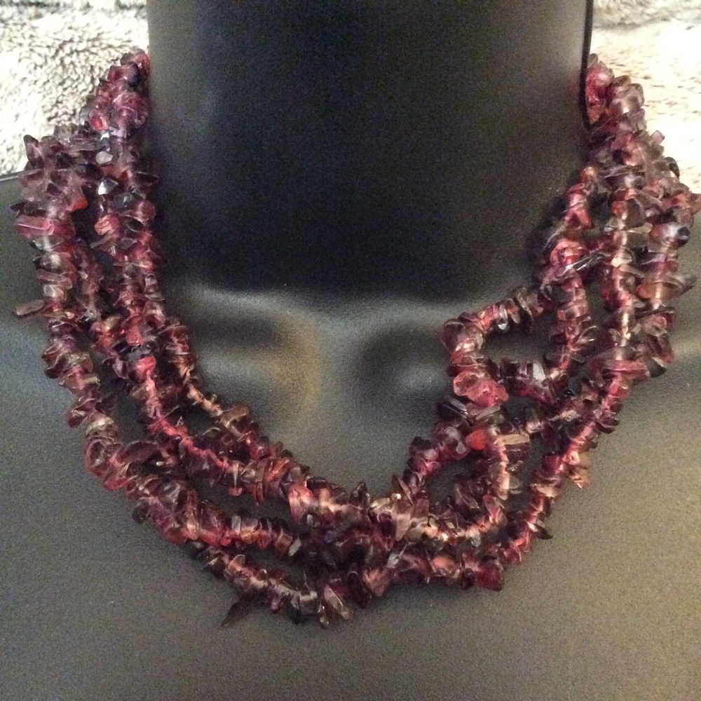 Handmade Multi Strand Purple Necklace - Picture 2 of 5